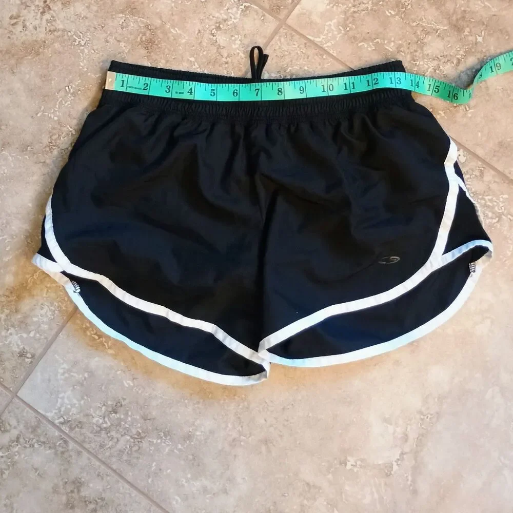 Champion DuoDry+ Athletic Running Shorts Women’s Small Black White Trim